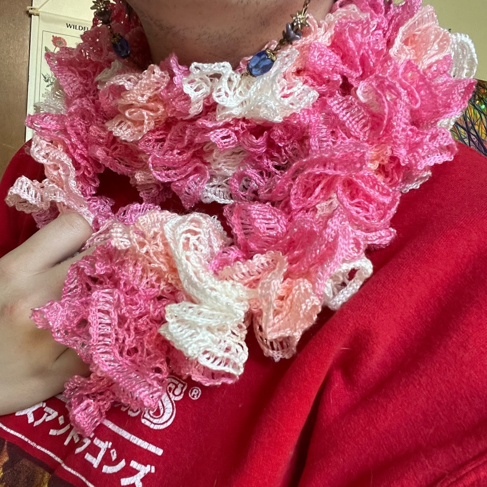 Handmade ruffle wrap scarf